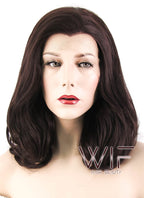 16" Wavy Coffee Lace Front Synthetic Wig LF254