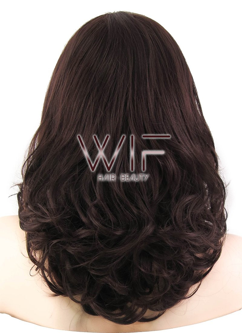 16" Wavy Coffee Lace Front Synthetic Wig LF254