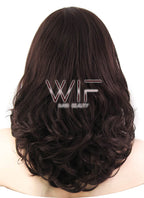 16" Wavy Coffee Lace Front Synthetic Wig LF254