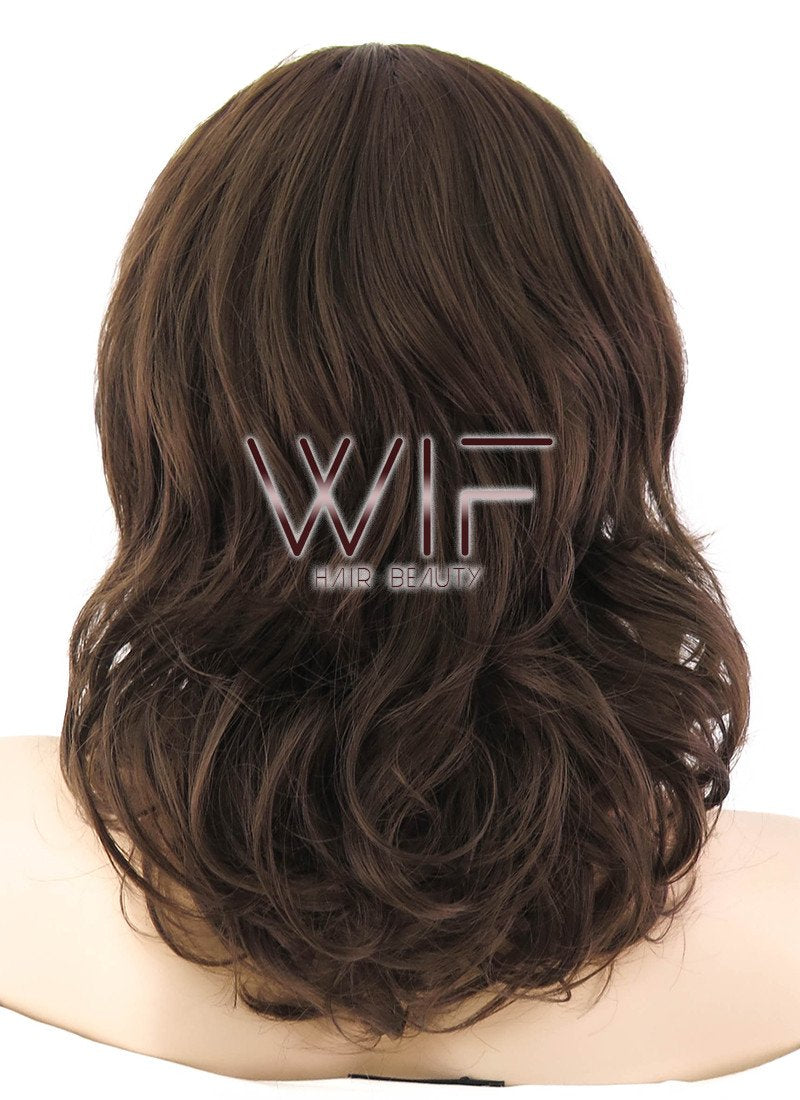 16" Wavy Brown Lace Front Synthetic Wig LF256