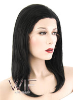14" Straight Jet Black Lace Front Synthetic Wig LF262