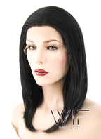 14" Straight Jet Black Lace Front Synthetic Wig LF262