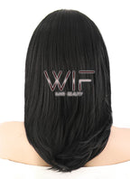 14" Straight Jet Black Lace Front Synthetic Wig LF262