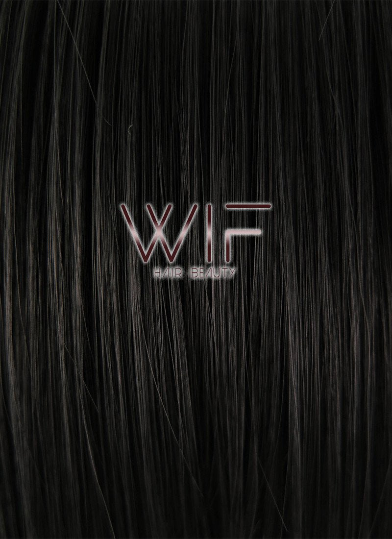 14" Straight Jet Black Lace Front Synthetic Wig LF262
