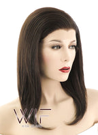 14" Straight Mixed Dark Brown Lace Front Synthetic Wig LF265