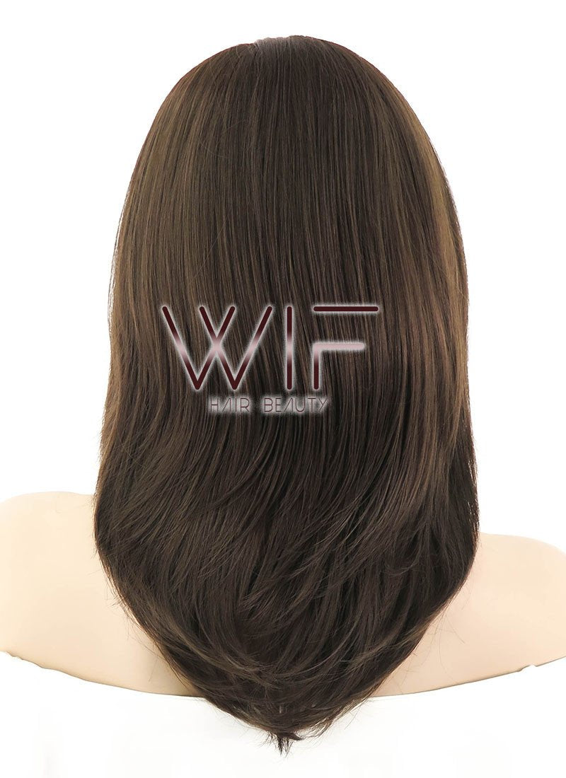 14" Straight Mixed Dark Brown Lace Front Synthetic Wig LF265