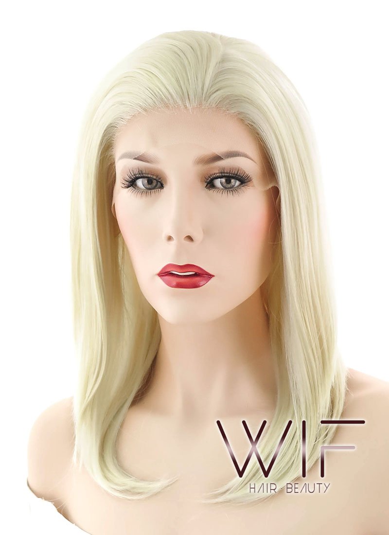 14" Straight Light Blonde Lace Front Synthetic Wig LF269