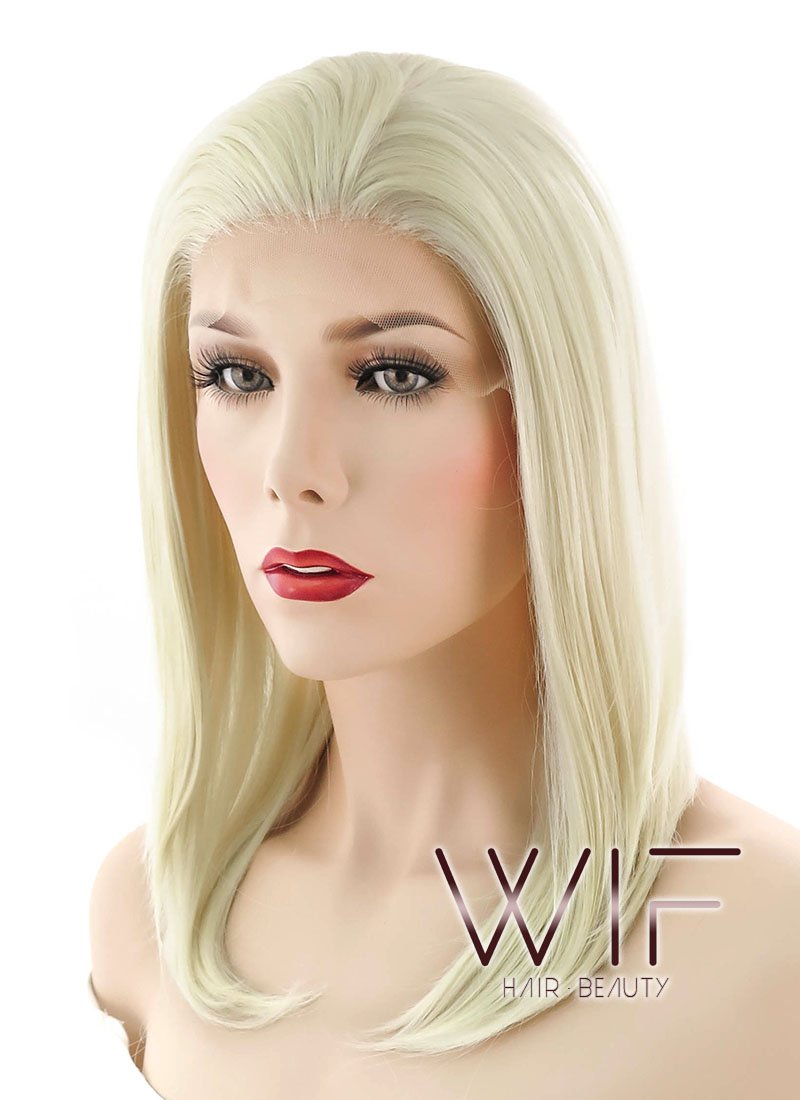 14" Straight Light Blonde Lace Front Synthetic Wig LF269