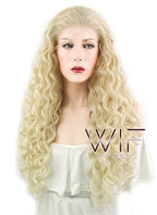 26" Spiral Curly Light Blonde Lace Front Synthetic Wig LF288