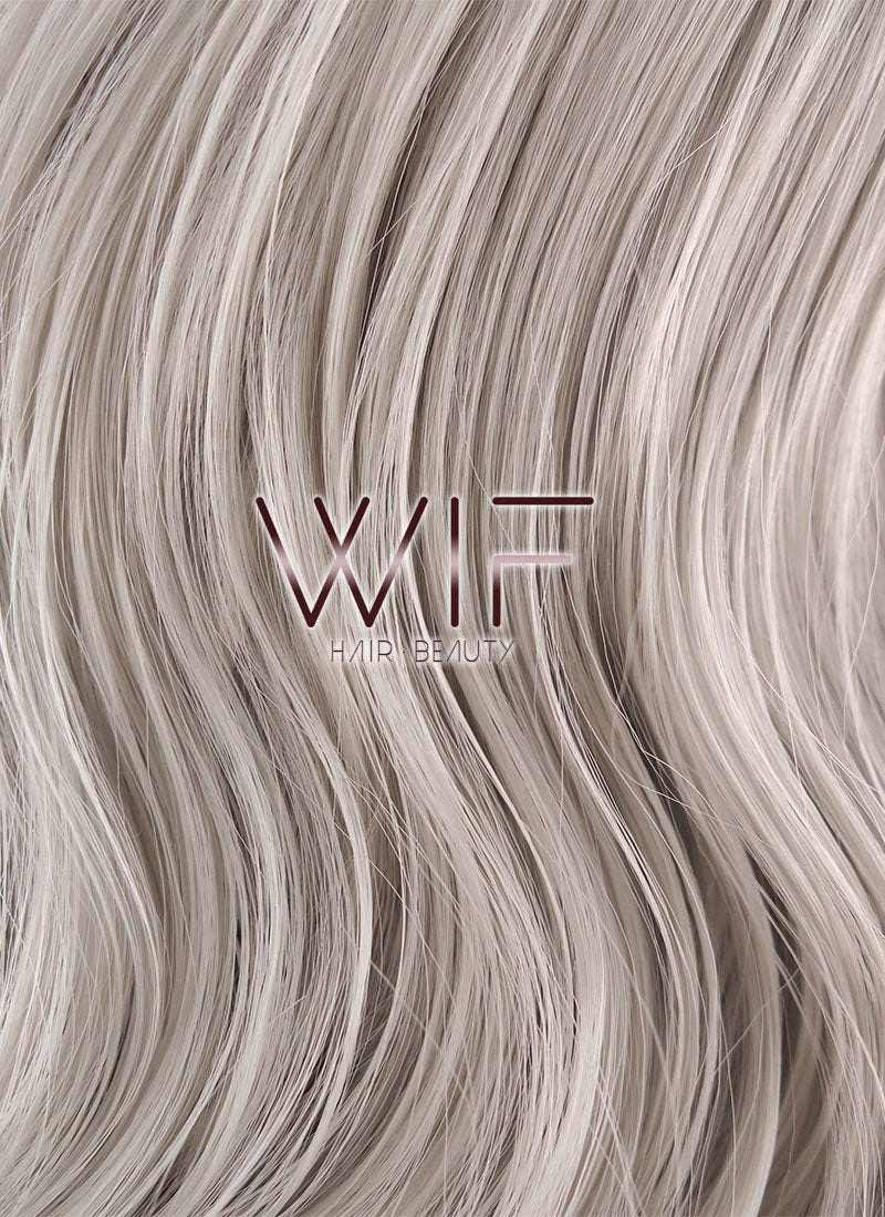 24" Wavy Blondish Grey Lace Front Synthetic Wig LF289