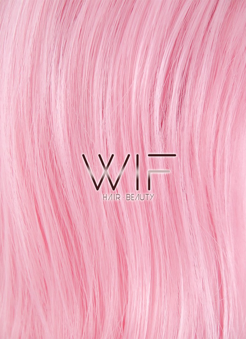 16" Wavy Pink Lace Front Synthetic Wig LF3002