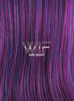 27" Straight Dark Blue Mixed Purple Lace Front Synthetic Wig LF3004