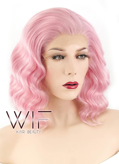 11" Wavy Pink Lace Front Synthetic Wig LF308