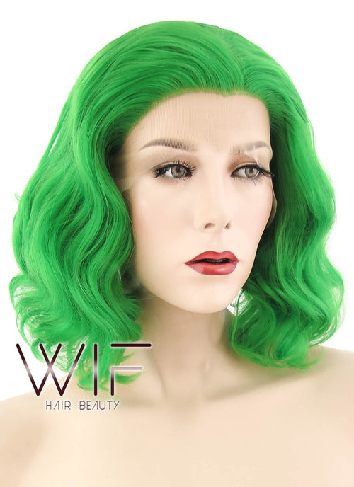 11" Wavy Green Lace Front Synthetic Wig LF315