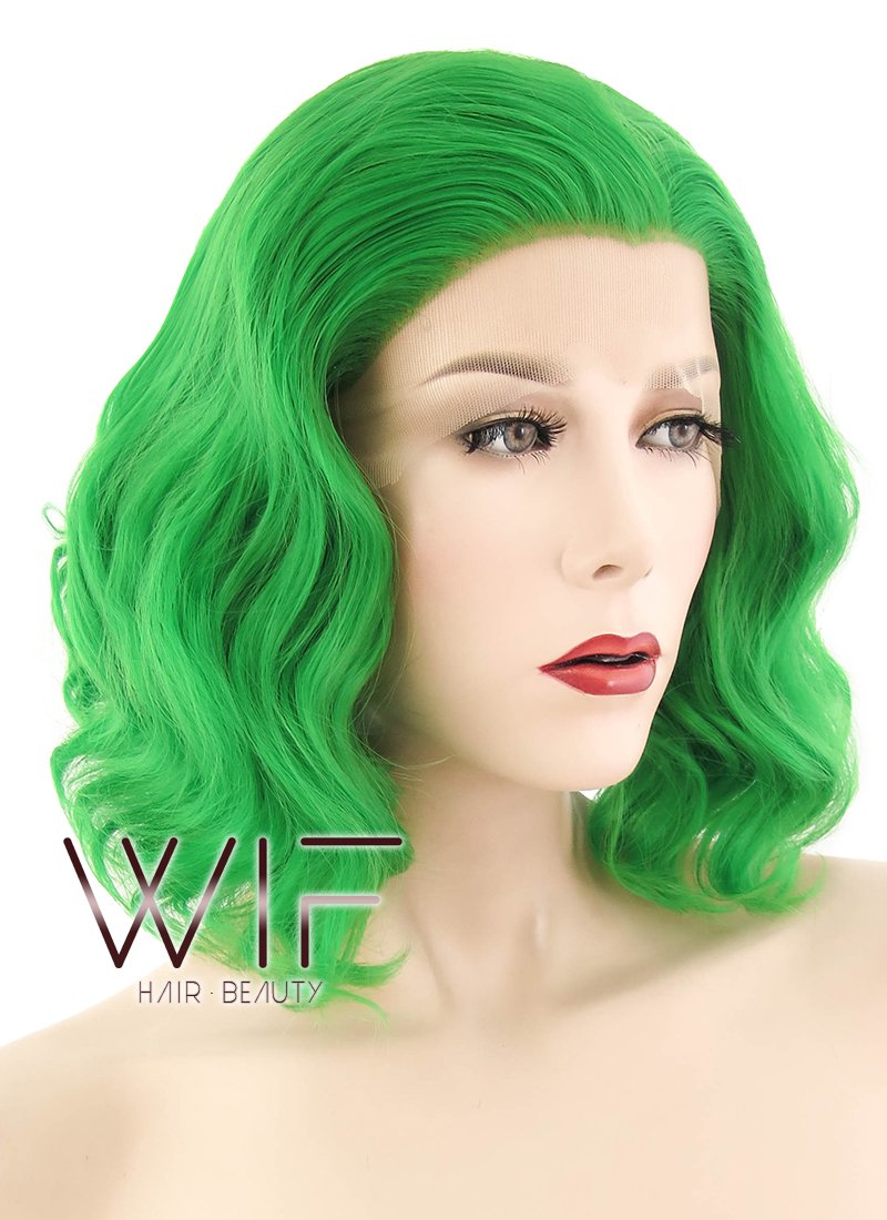11" Wavy Green Lace Front Synthetic Wig LF315