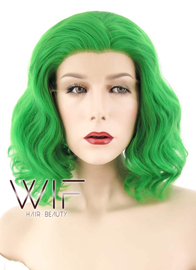 11" Wavy Green Lace Front Synthetic Wig LF315