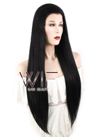 30" Straight Jet Black Lace Front Synthetic Wig LF327