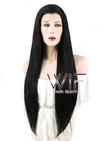30" Straight Jet Black Lace Front Synthetic Wig LF327