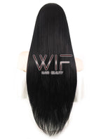 30" Straight Jet Black Lace Front Synthetic Wig LF327