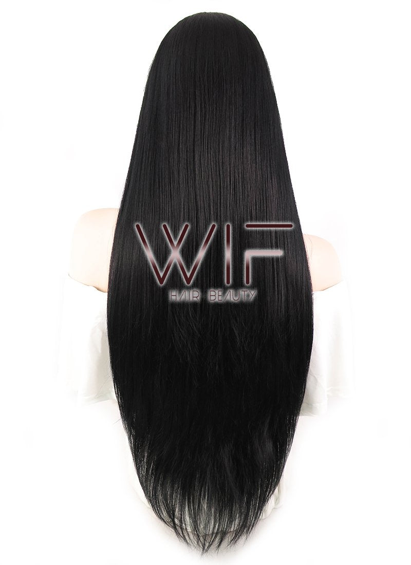 30" Straight Jet Black Lace Front Synthetic Wig LF327