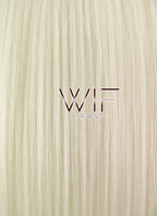 24" Long Straight White Platinum Blonde Lace Front Synthetic Hair Wig LF330