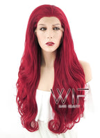 26" Wavy Red Lace Front Synthetic Wig LF353