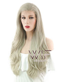 26" Wavy Ash Blonde Lace Front Synthetic Wig LF364
