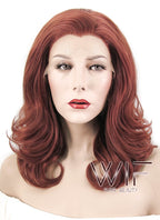 16" Wavy Reddish Brown Lace Front Synthetic Wig LF366