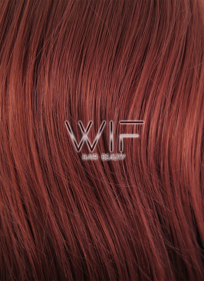 16" Wavy Reddish Brown Lace Front Synthetic Wig LF366