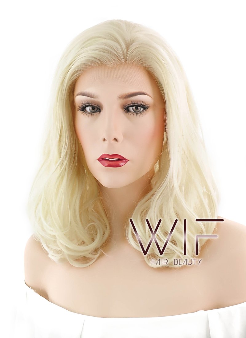 16" Wavy Blonde Lace Front Synthetic Wig LF367