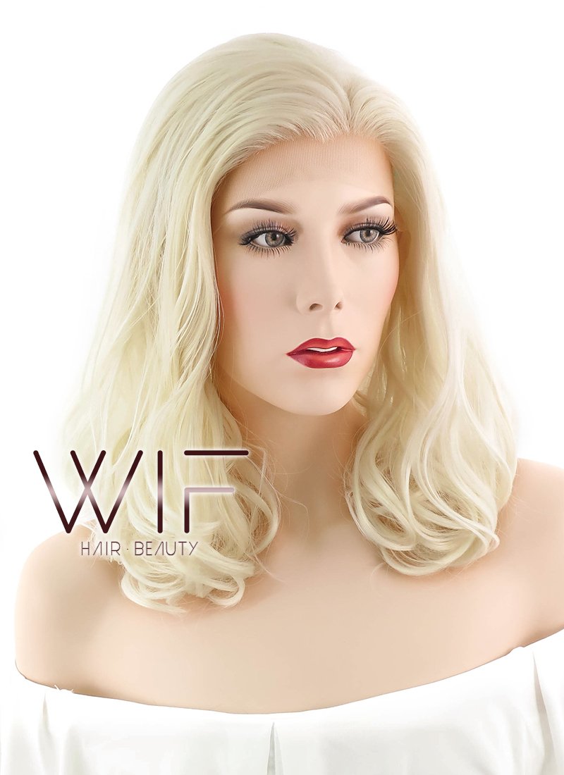16" Wavy Blonde Lace Front Synthetic Wig LF367