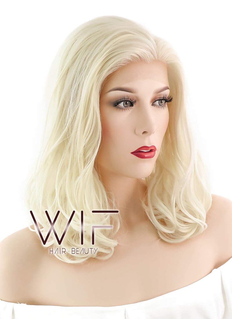 16" Wavy Blonde Lace Front Synthetic Wig LF367