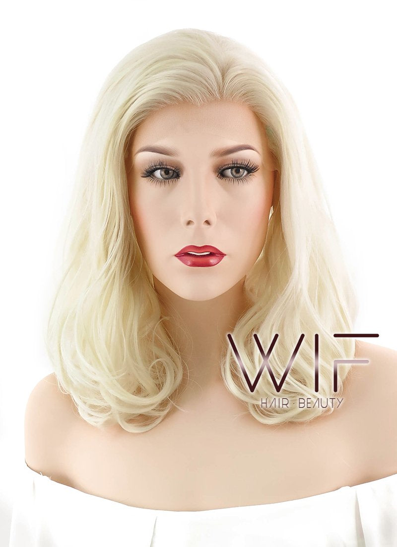 16" Wavy Blonde Lace Front Synthetic Wig LF367