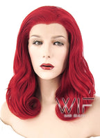 16" Wavy Red Lace Front Synthetic Wig LF368