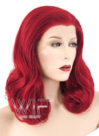 16" Wavy Red Lace Front Synthetic Wig LF368