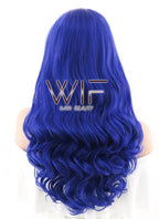 24" Wavy Royal Blue Lace Front Synthetic Wig LF372