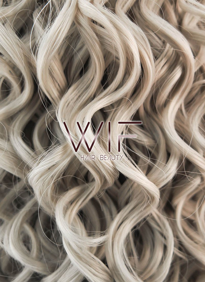 26" Spiral Curly Mixed Grey Lace Front Synthetic Wig LF374