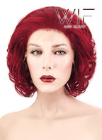 10" Wavy Red Lace Front Synthetic Wig LF376
