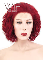 10" Wavy Red Lace Front Synthetic Wig LF376