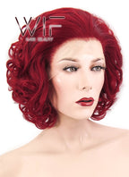 10" Wavy Red Lace Front Synthetic Wig LF376