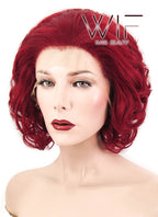 10" Wavy Red Lace Front Synthetic Wig LF376