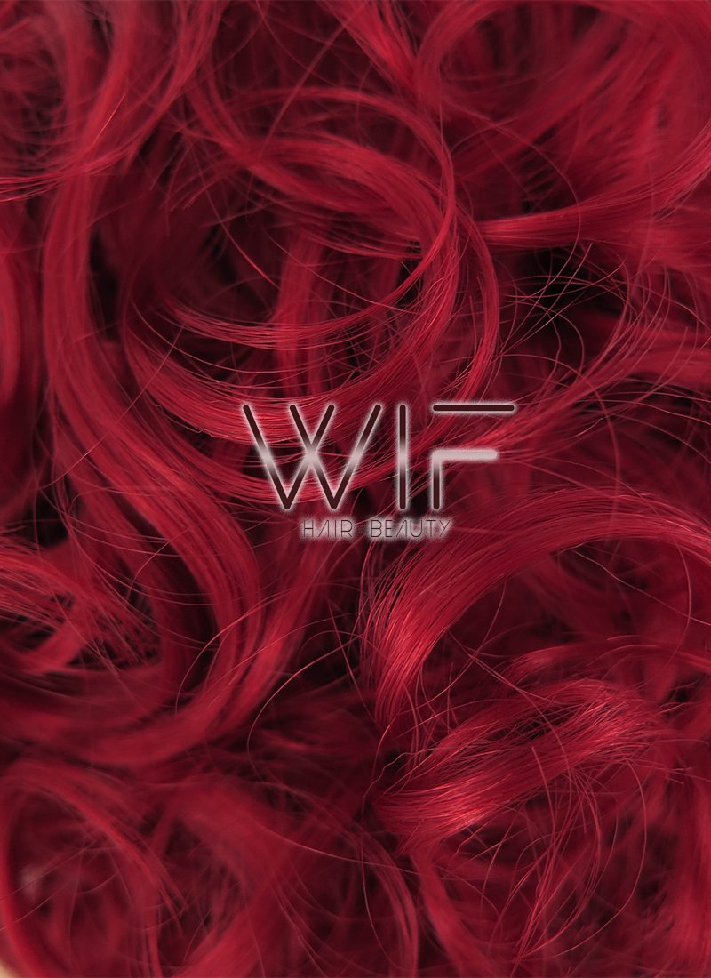 10" Wavy Red Lace Front Synthetic Wig LF376