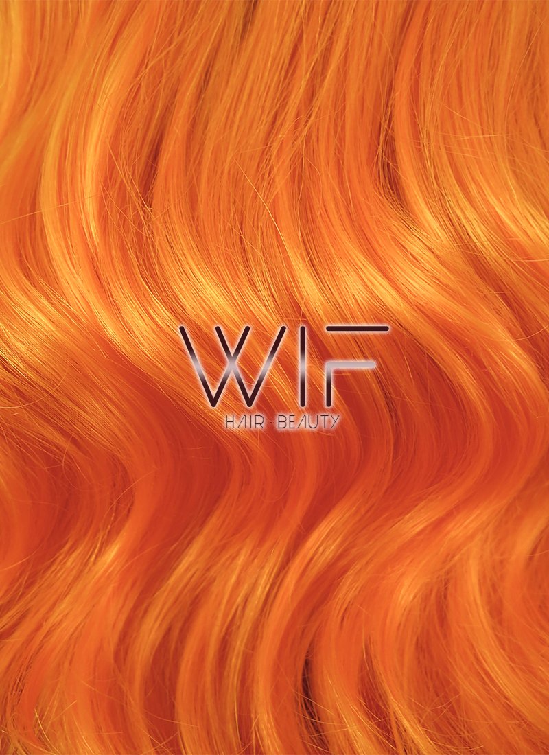24" Wavy Mixed Orange Lace Front Synthetic Wig LF383
