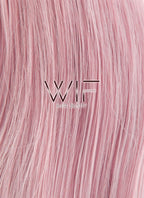 24" Wavy Pink With Dark Roots Lace Front Synthetic Wig LF393