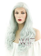 24" Wavy Mixed Light Green Lace Front Synthetic Wig LF394