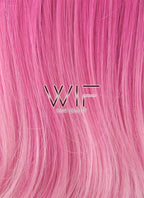 24" Long Curly Two Tone Pink with Dark Roots Lace Front Synthetic Fashion Wig LF396