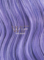 24" Long Curly Black Mixed Purple Lace Front Synthetic Hair Wig LF401