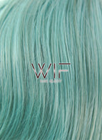 16" Medium Curly Turquoise Blue Lace Front Synthetic Hair Wig LF404