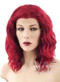 14" Medium Curly Red Lace Front Synthetic Hair Wig LF408