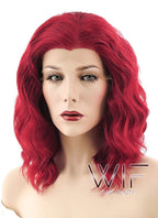 14" Medium Curly Red Lace Front Synthetic Hair Wig LF408